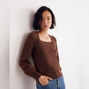 Madewell Melwood Square-Neck Sweater in Coziest Yarn